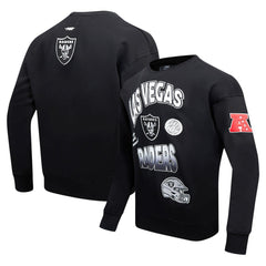 Pro Standard Turn It Up Drop Shoulder Pullover Sweatshirt - Las Vegas Raiders Pullover