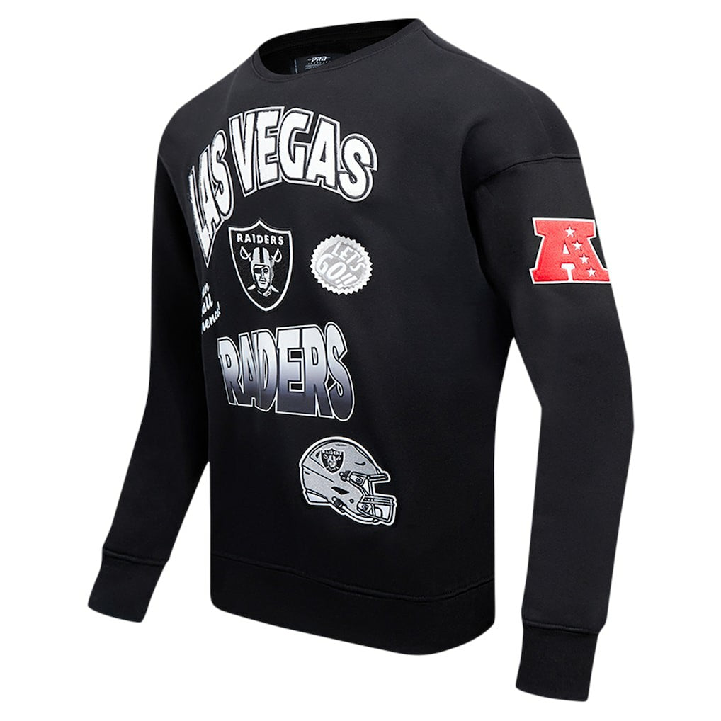 Pro Standard Turn It Up Drop Shoulder Pullover Sweatshirt - Las Vegas Raiders Pullover