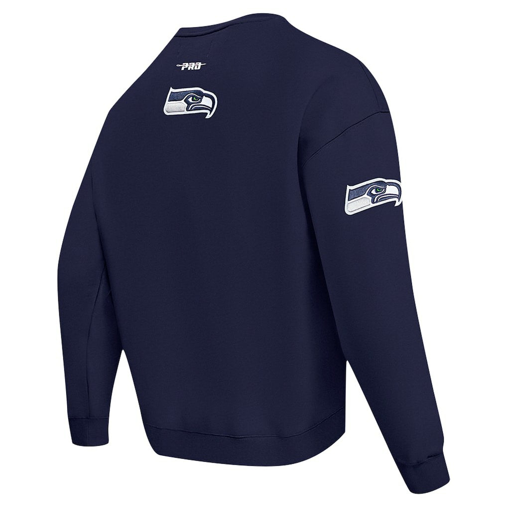 Pro Standard Turn It Up Drop Shoulder Pullover Sweatshirt - Seattle Seahawks Pullover