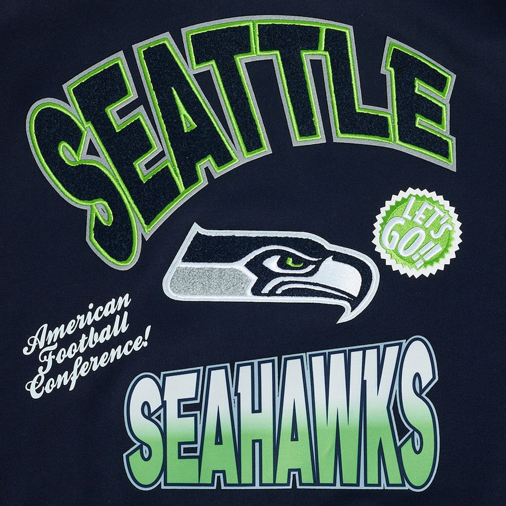 Pro Standard Turn It Up Drop Shoulder Pullover Sweatshirt - Seattle Seahawks Pullover