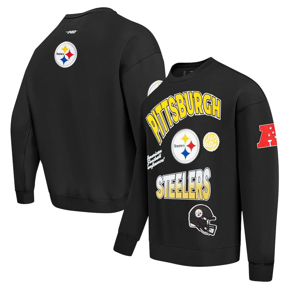 Pro Standard Turn It Up Drop Shoulder Pullover Sweatshirt - Pittsburgh Steelers Pullover