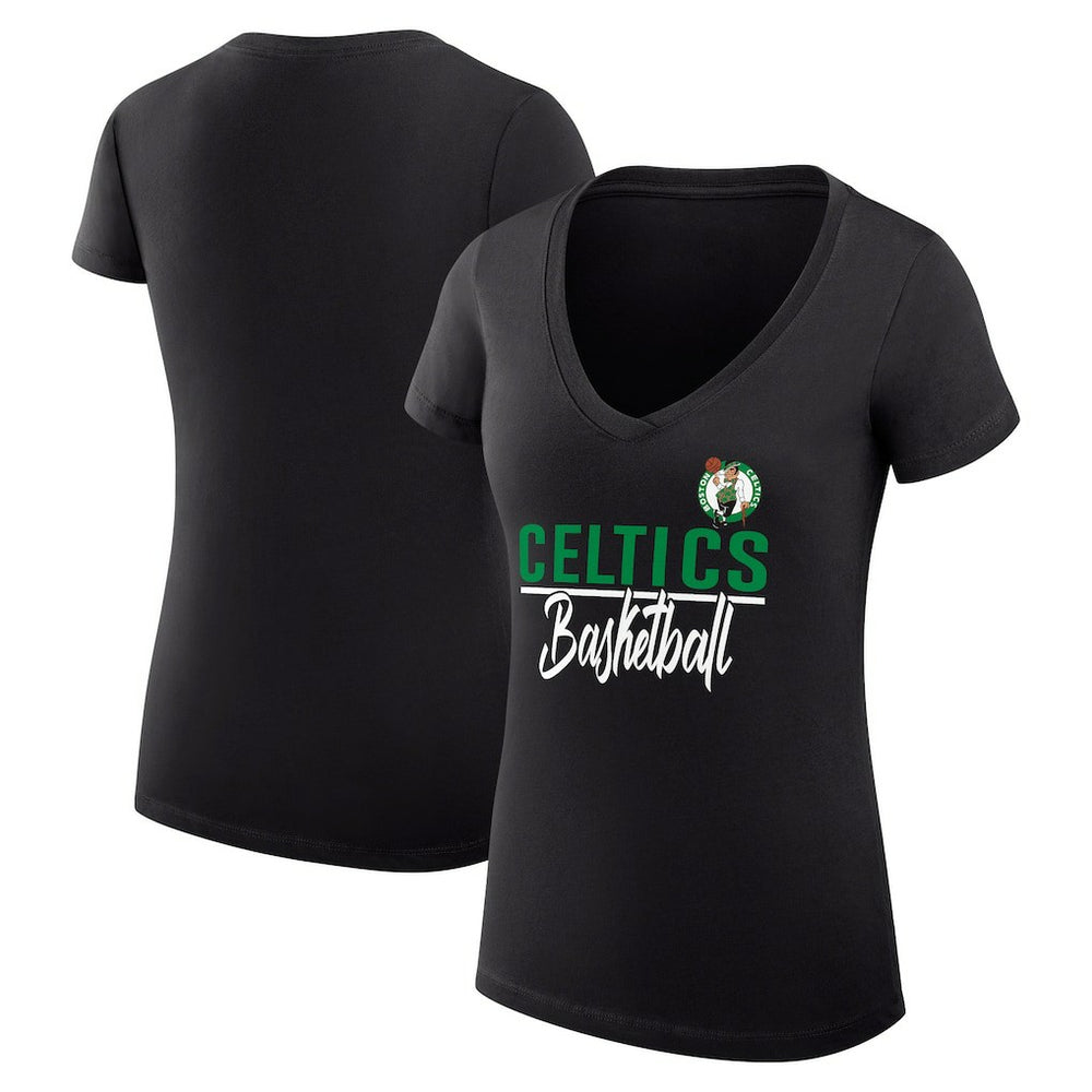 Boston Celtics G-III 4Her by Carl Banks Women's Super-Slim Fit Lightweight Team Sport V-Neck T-Shirt