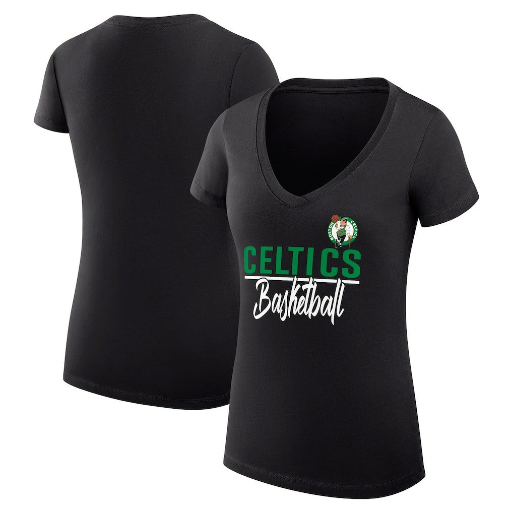 Boston Celtics G-III 4Her by Carl Banks Women's Super-Slim Fit Lightweight Team Sport V-Neck T-Shirt