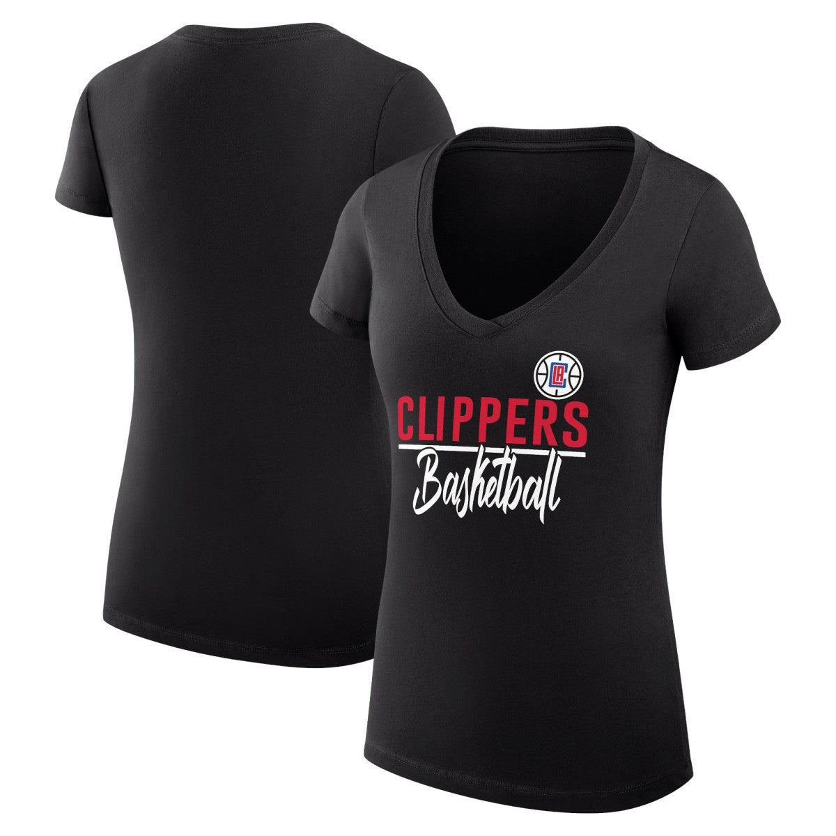 LA Clippers G-III 4Her by Carl Banks Women's Super-Slim Fit Lightweight Team Sport V-Neck T-Shirt