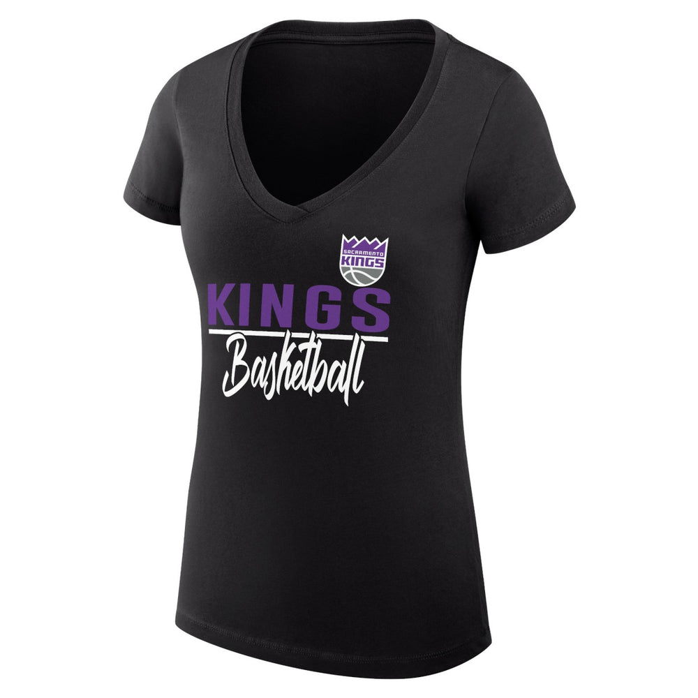 Sacramento Kings G-III 4Her by Carl Banks Women's Super-Slim Fit Lightweight Team Sport V-Neck T-Shirt
