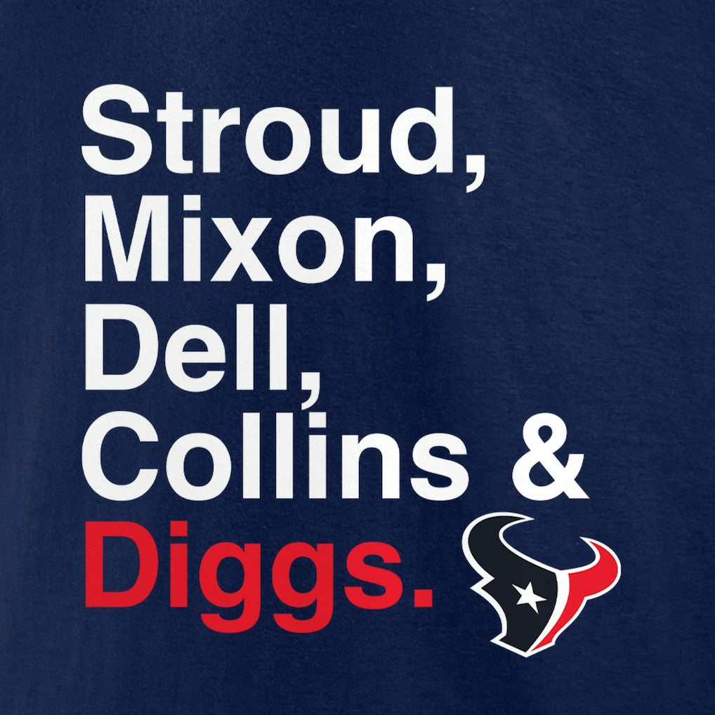 Stroud, Mixon, Dell, Collins & Diggs T-Shirt - Houston Texans T-shirts