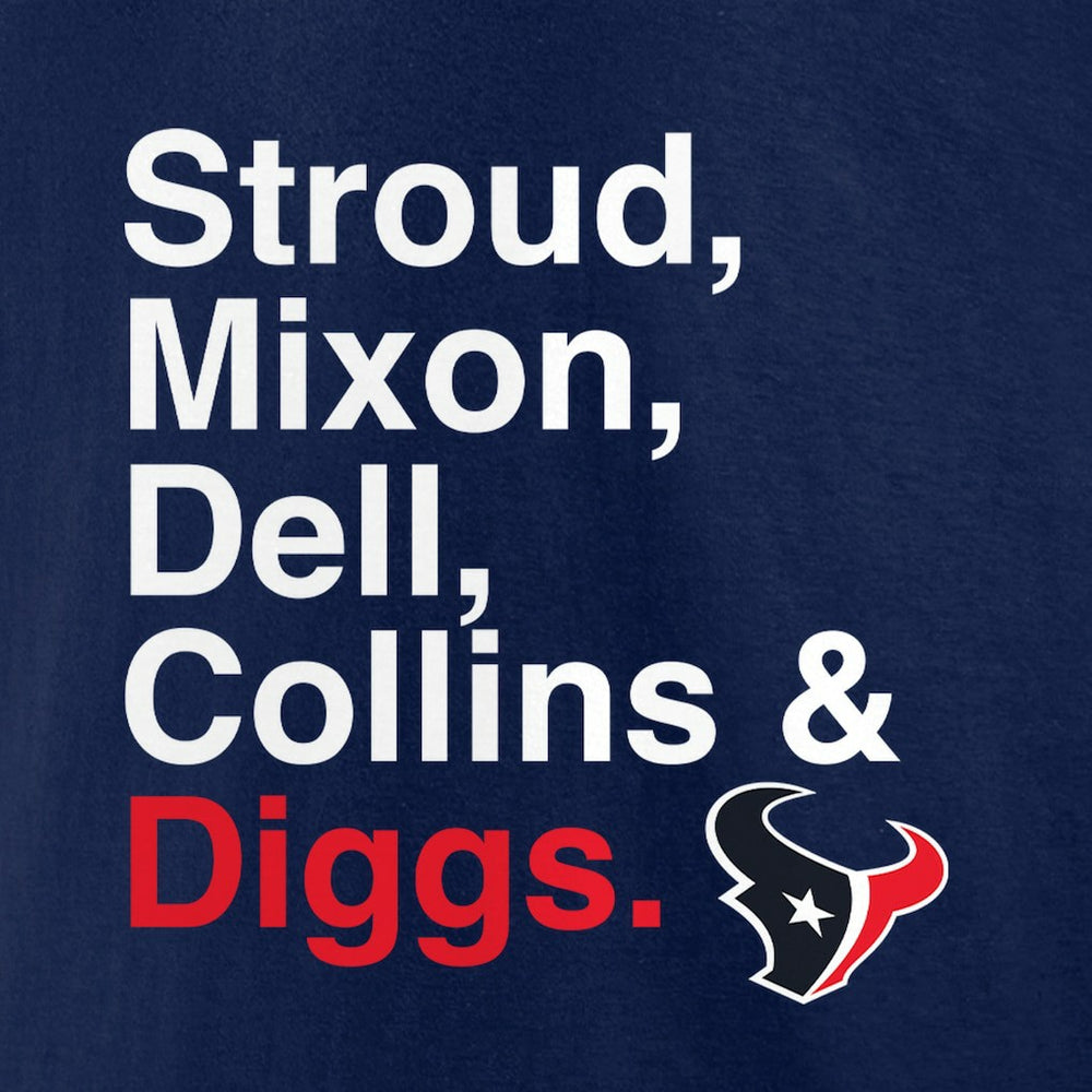 Stroud, Mixon, Dell, Collins & Diggs T-Shirt - Houston Texans T-shirts