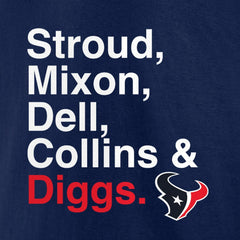 Stroud, Mixon, Dell, Collins & Diggs T-Shirt - Houston Texans T-shirts
