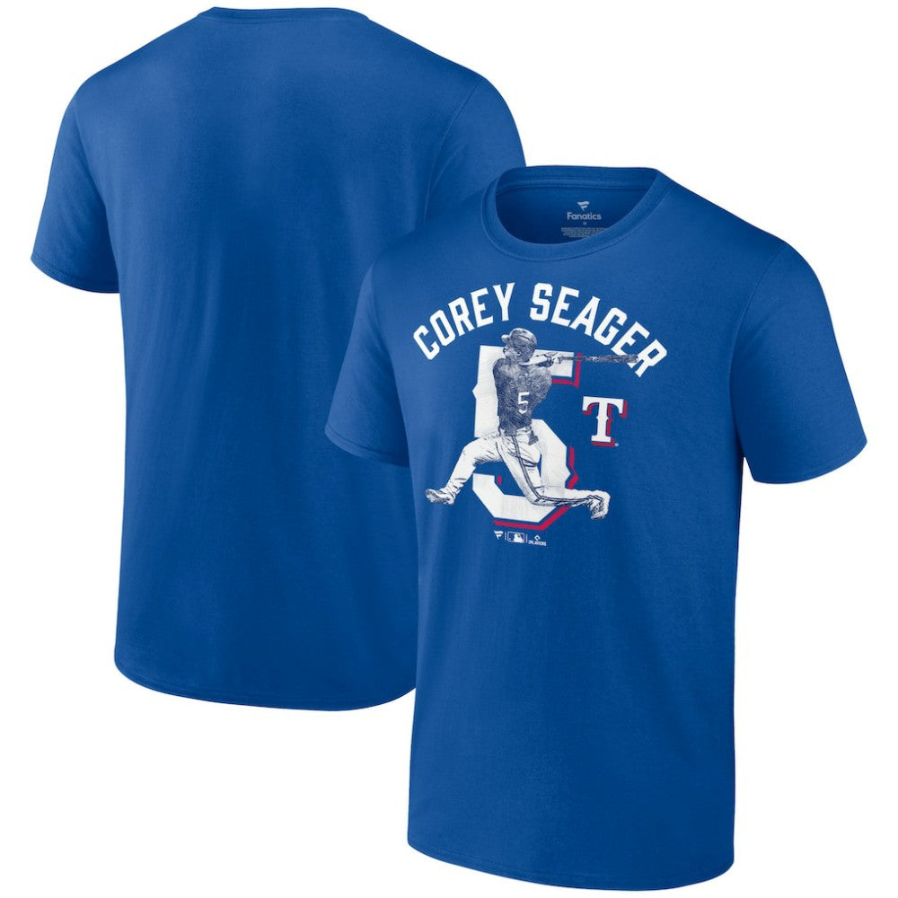 Royal Corey Seager Texas Rangers Player Swing T-Shirt