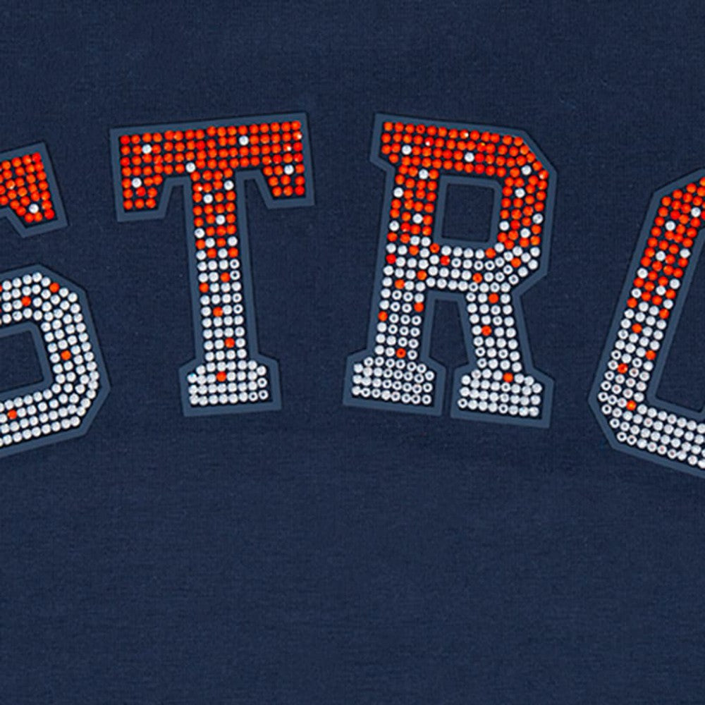 Navy Houston Astros Pro Standard Women's Rhinestone Slim Fit T-Shirt