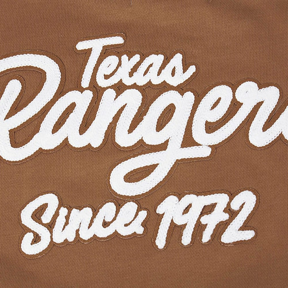 Brown Texas Rangers Pro Standard Women's Paint The City Pullover Cropped Sweatshirt