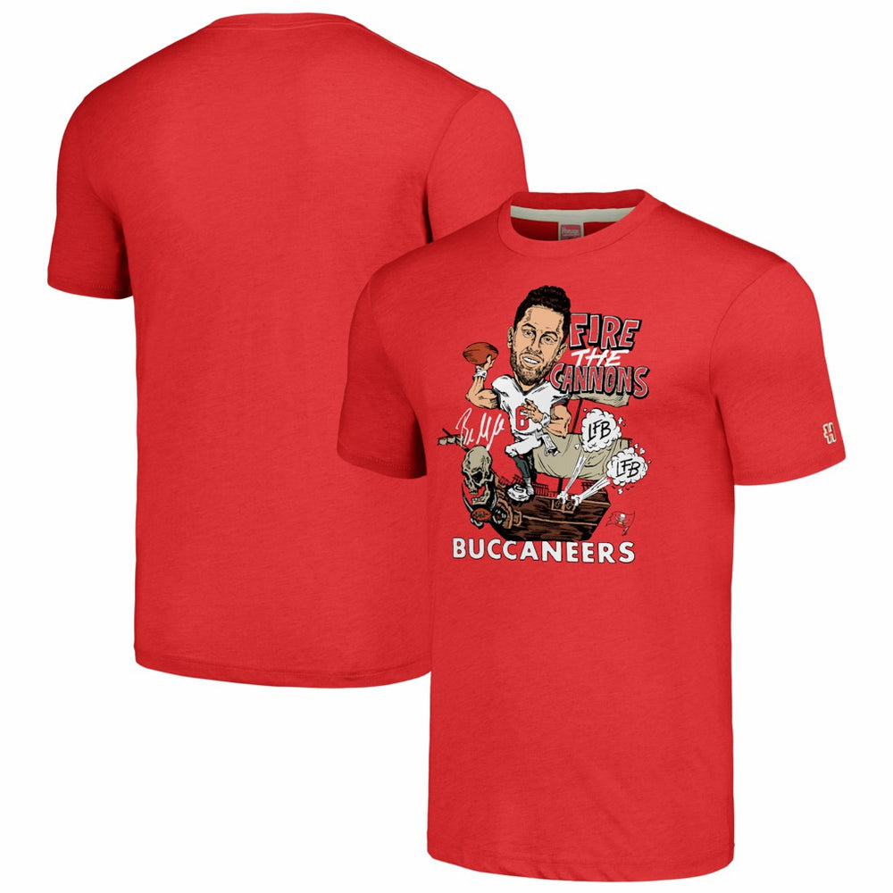 Baker Mayfield  Homage Unisex Caricature Player Graphic Tri-Blend T-Shirt - Tampa Bay Buccaneers T-shirts