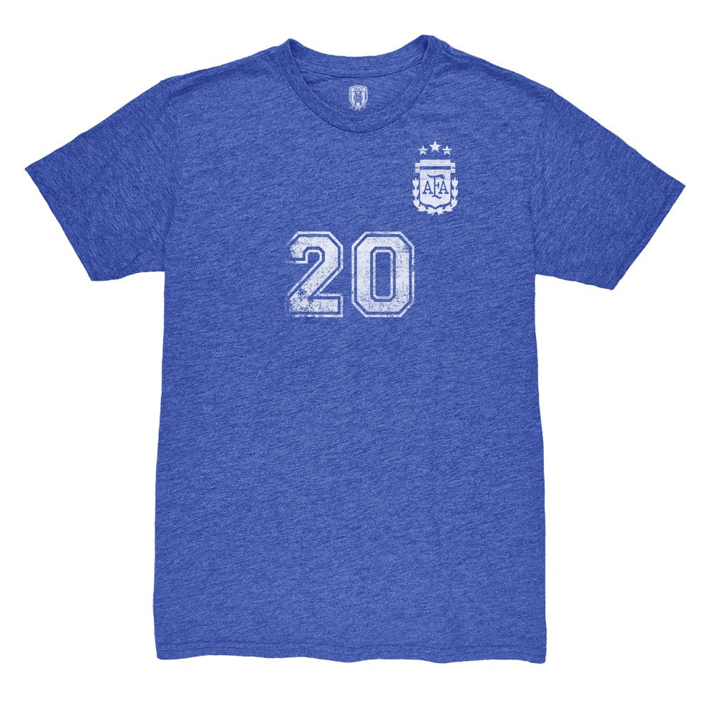 Alexis Mac Allister Argentina National Team 1863FC Retro Name & Number Tri-Blend T-Shirt