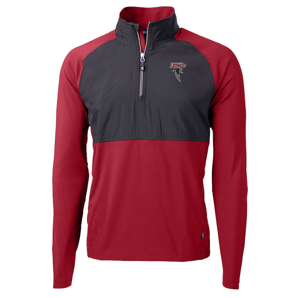 Cutter & Buck Adapt Eco Knit Hybrid Recycled Raglan DryTec Quarter-Zip Top - Atlanta Falcons Tops