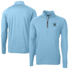 Cutter & Buck Adapt Eco Knit Stretch Recycled Raglan Quarter-Zip DryTec Top - Carolina Panthers Tops