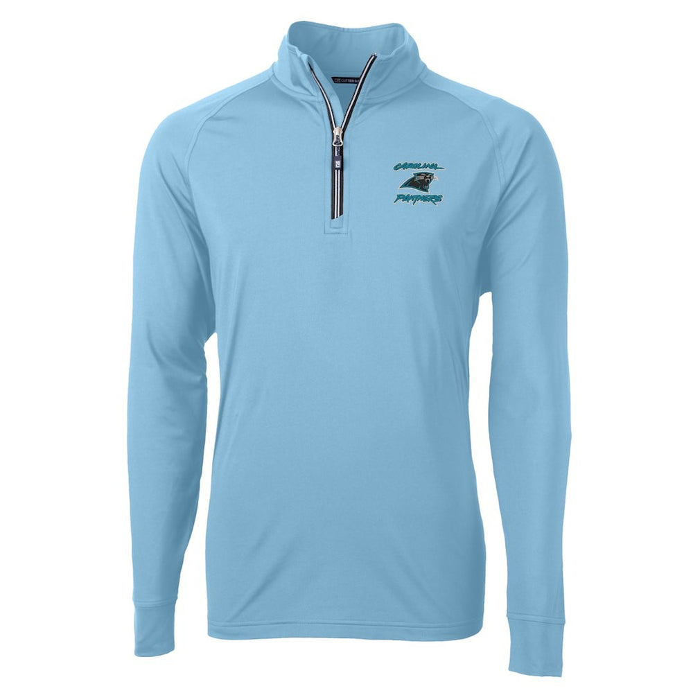 Cutter & Buck Adapt Eco Knit Stretch Recycled Raglan Quarter-Zip DryTec Top - Carolina Panthers Tops