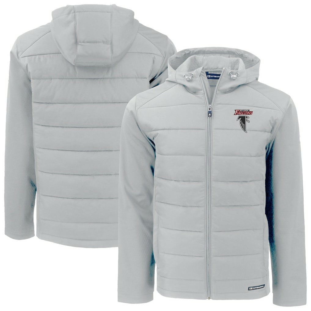 Cutter & Buck Evoke Hybrid Eco Softshell Recycled Full-Zip Hoodie Jacket - Atlanta Falcons Hoodies