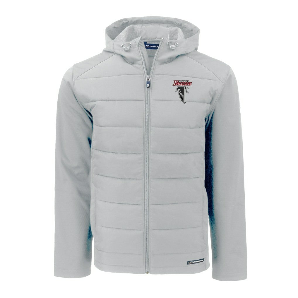 Cutter & Buck Evoke Hybrid Eco Softshell Recycled Full-Zip Hoodie Jacket - Atlanta Falcons Hoodies