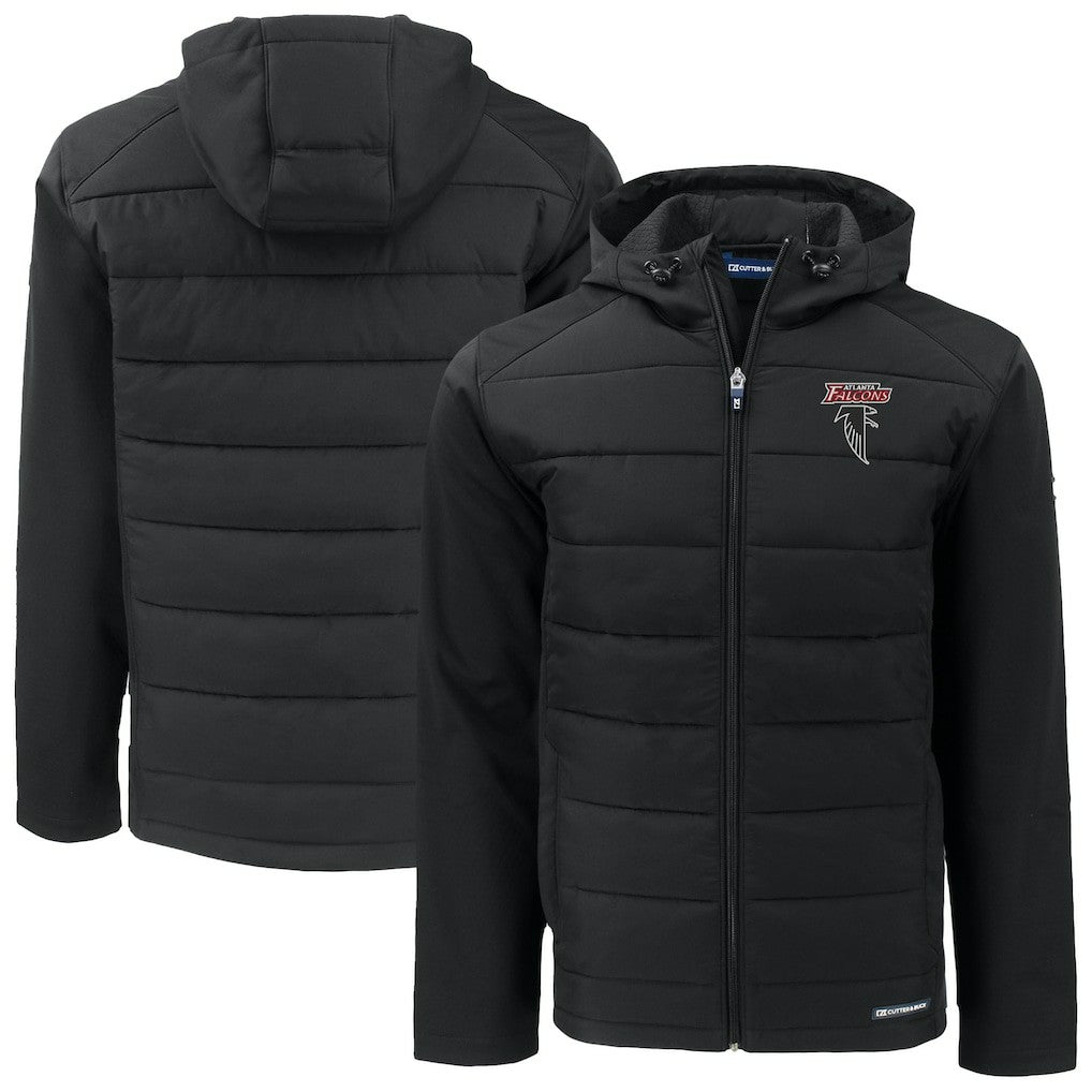 Cutter & Buck Evoke Hybrid Eco Softshell Recycled Full-Zip Hoodie Jacket - Atlanta Falcons Hoodies