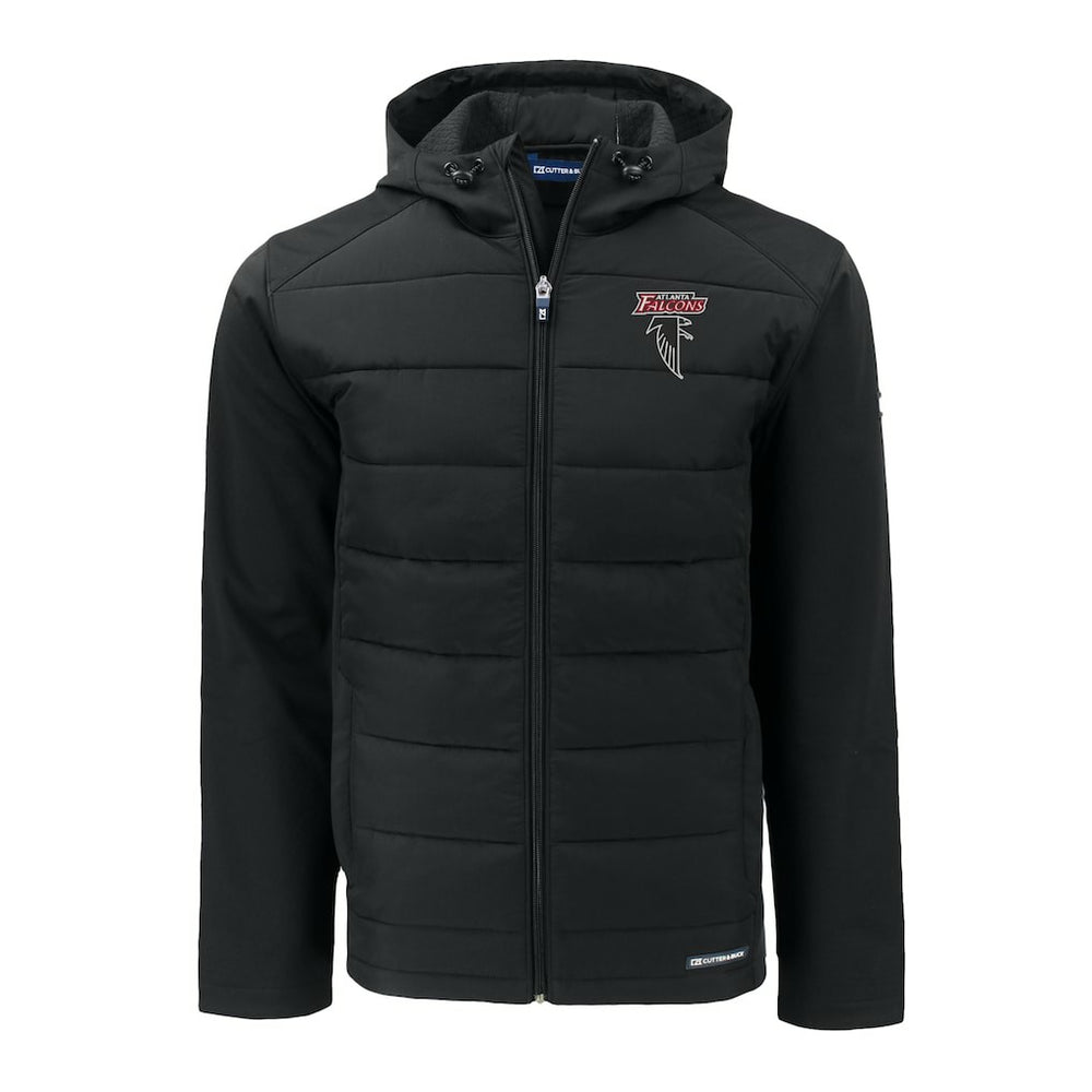 Cutter & Buck Evoke Hybrid Eco Softshell Recycled Full-Zip Hoodie Jacket - Atlanta Falcons Hoodies