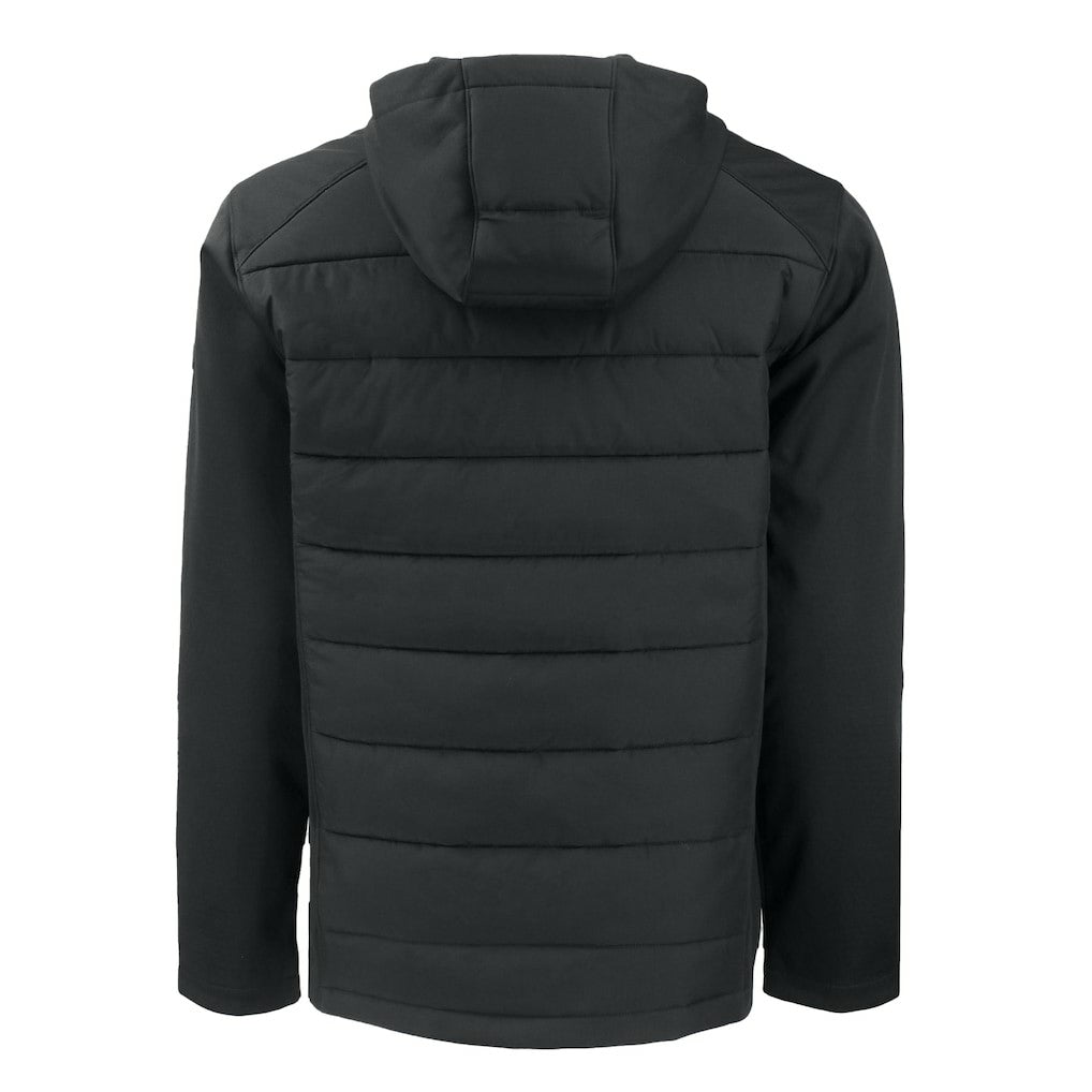 Cutter & Buck Evoke Hybrid Eco Softshell Recycled Full-Zip Hoodie Jacket - Carolina Panthers Hoodies
