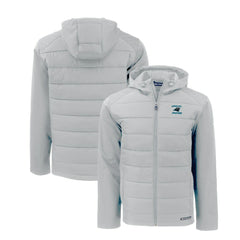 Cutter & Buck Evoke Hybrid Eco Softshell Recycled Full-Zip Hoodie Jacket - Carolina Panthers Hoodies