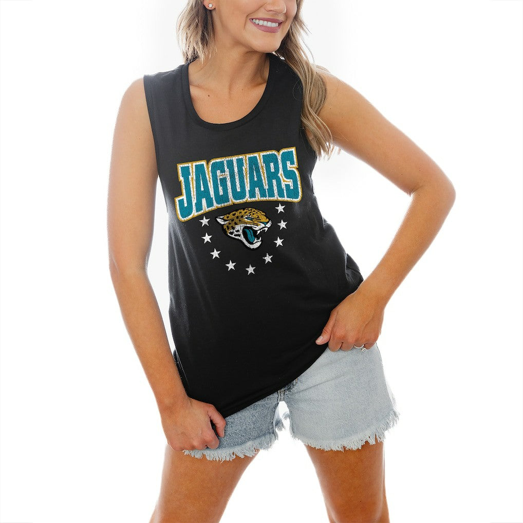 Gameday Couture Women's Baby You're A Star Racerback Scoop Neck Tapered Tank Top - Jacksonville Jaguars Tops