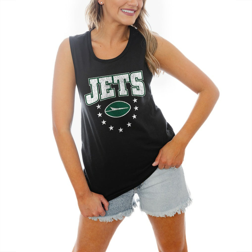 Gameday Couture Women's Baby You're A Star Racerback Scoop Neck Tapered Tank Top - New York Jets Tops
