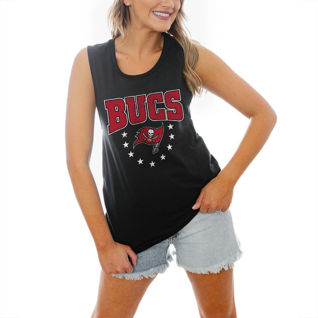 Gameday Couture Women's Baby You're A Star Racerback Scoop Neck Tapered Tank Top - Tampa Bay Buccaneers Tops