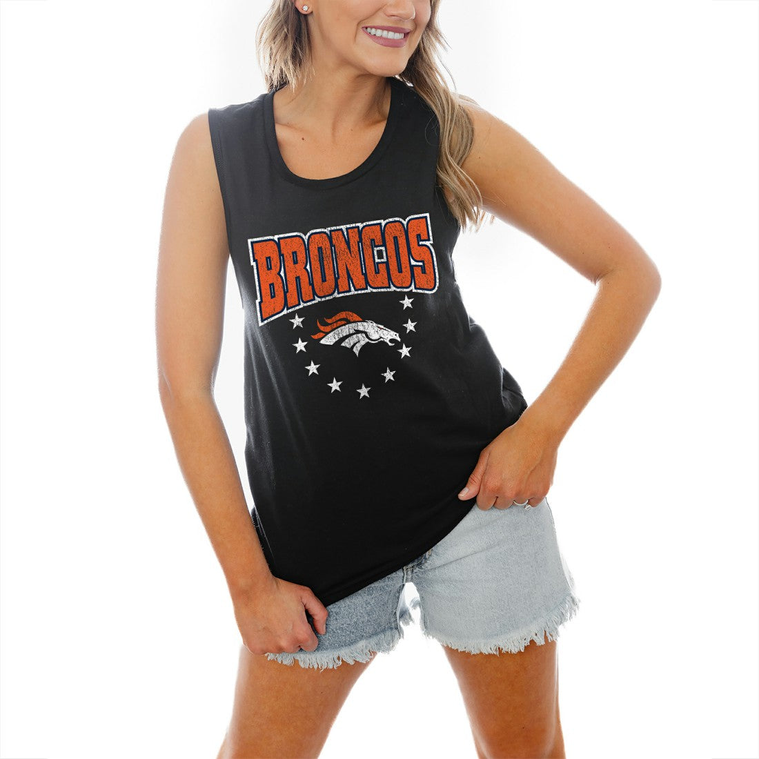 Gameday Couture Women's Baby You're A Star Racerback Scoop Neck Tapered Tank Top - Denver Broncos Tops