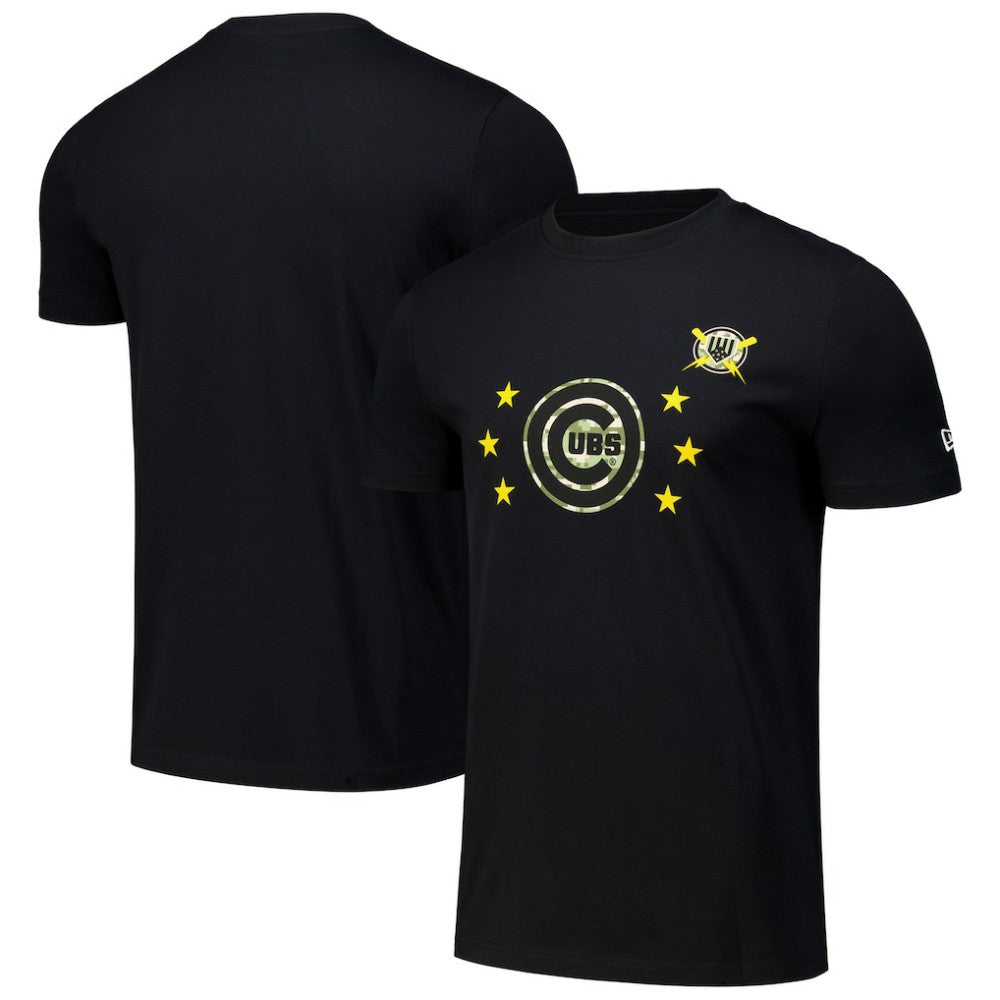 Black Chicago Cubs New Era 2024 Armed Forces Day T-Shirt