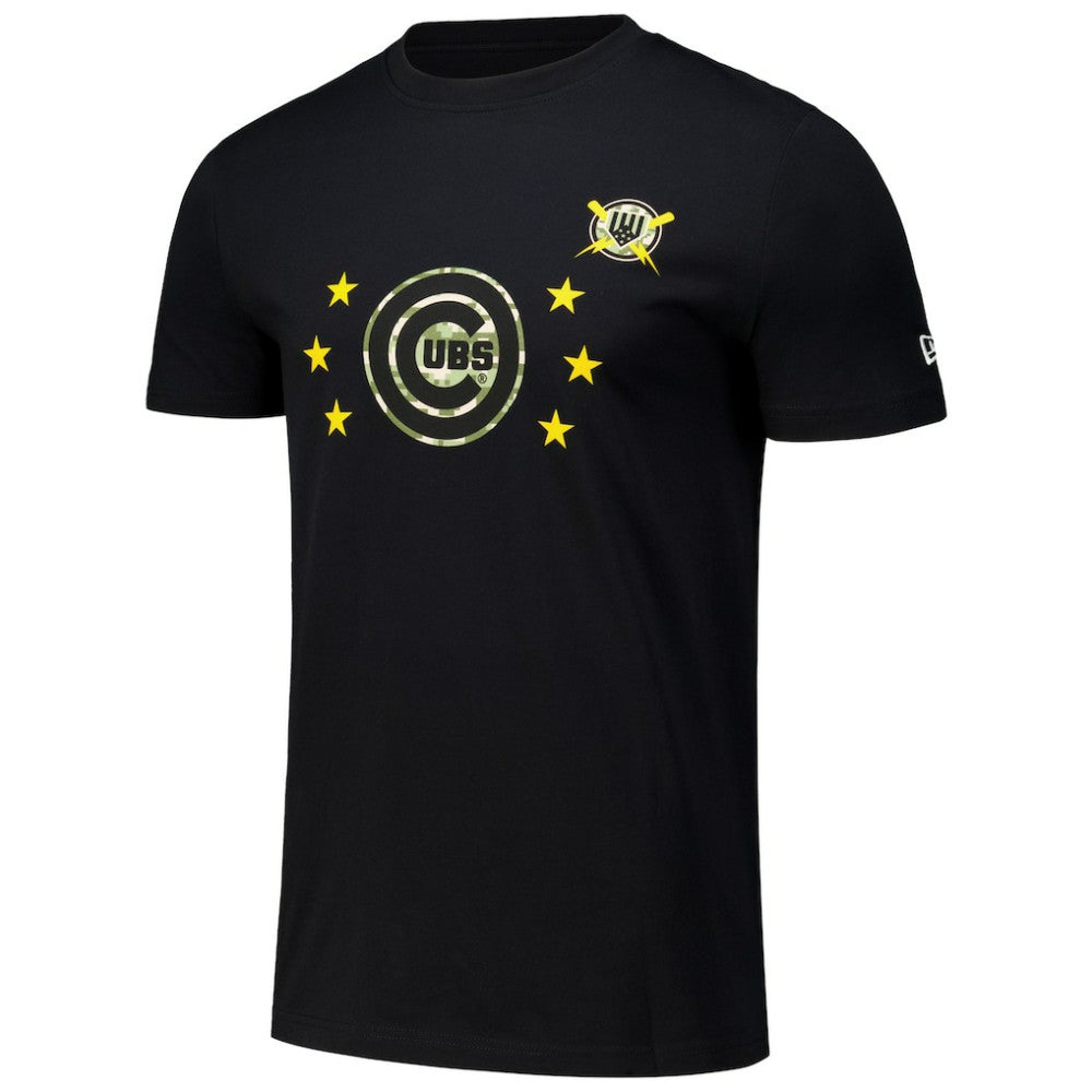 Black Chicago Cubs New Era 2024 Armed Forces Day T-Shirt