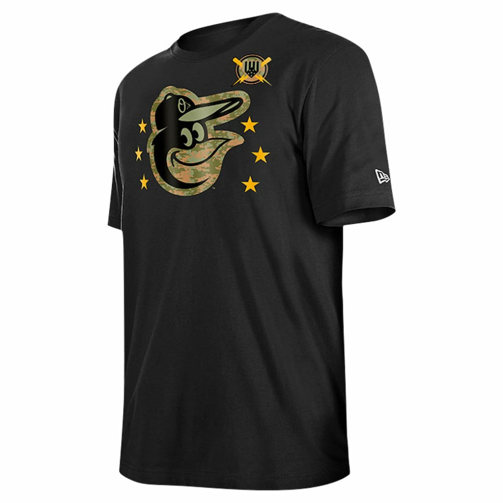 Black Baltimore Orioles New Era 2024 Armed Forces Day T-Shirt