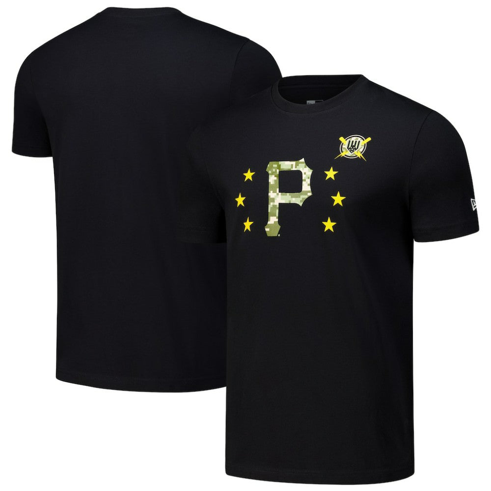 Black Pittsburgh Pirates New Era 2024 Armed Forces Day T-Shirt