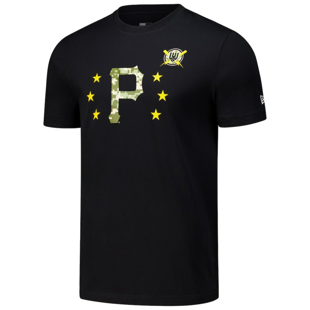 Black Pittsburgh Pirates New Era 2024 Armed Forces Day T-Shirt