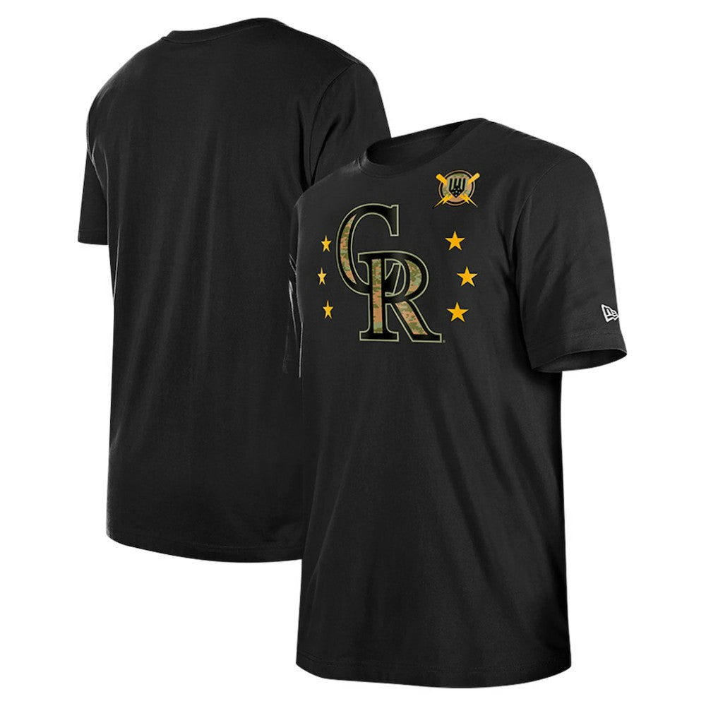 Black Colorado Rockies New Era 2024 Armed Forces Day T-Shirt