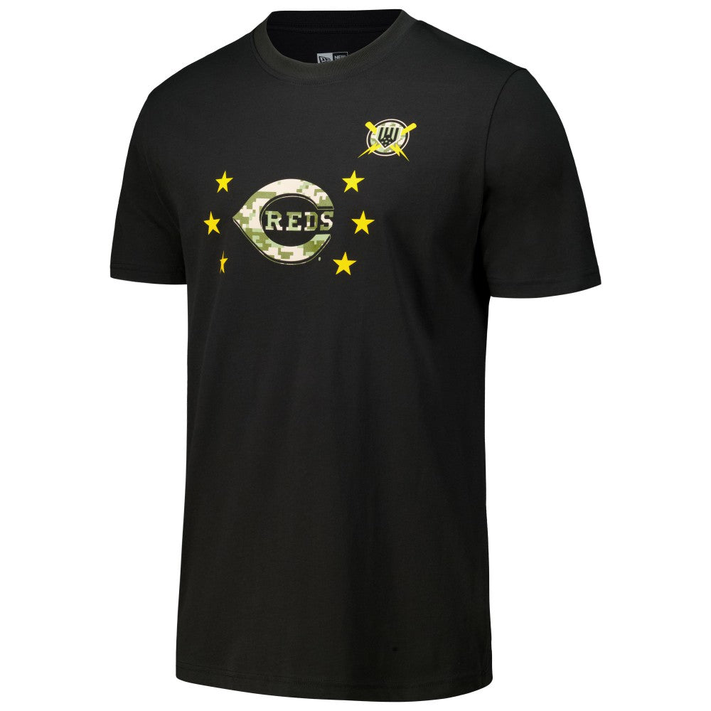 Black Cincinnati Reds New Era 2024 Armed Forces Day T-Shirt