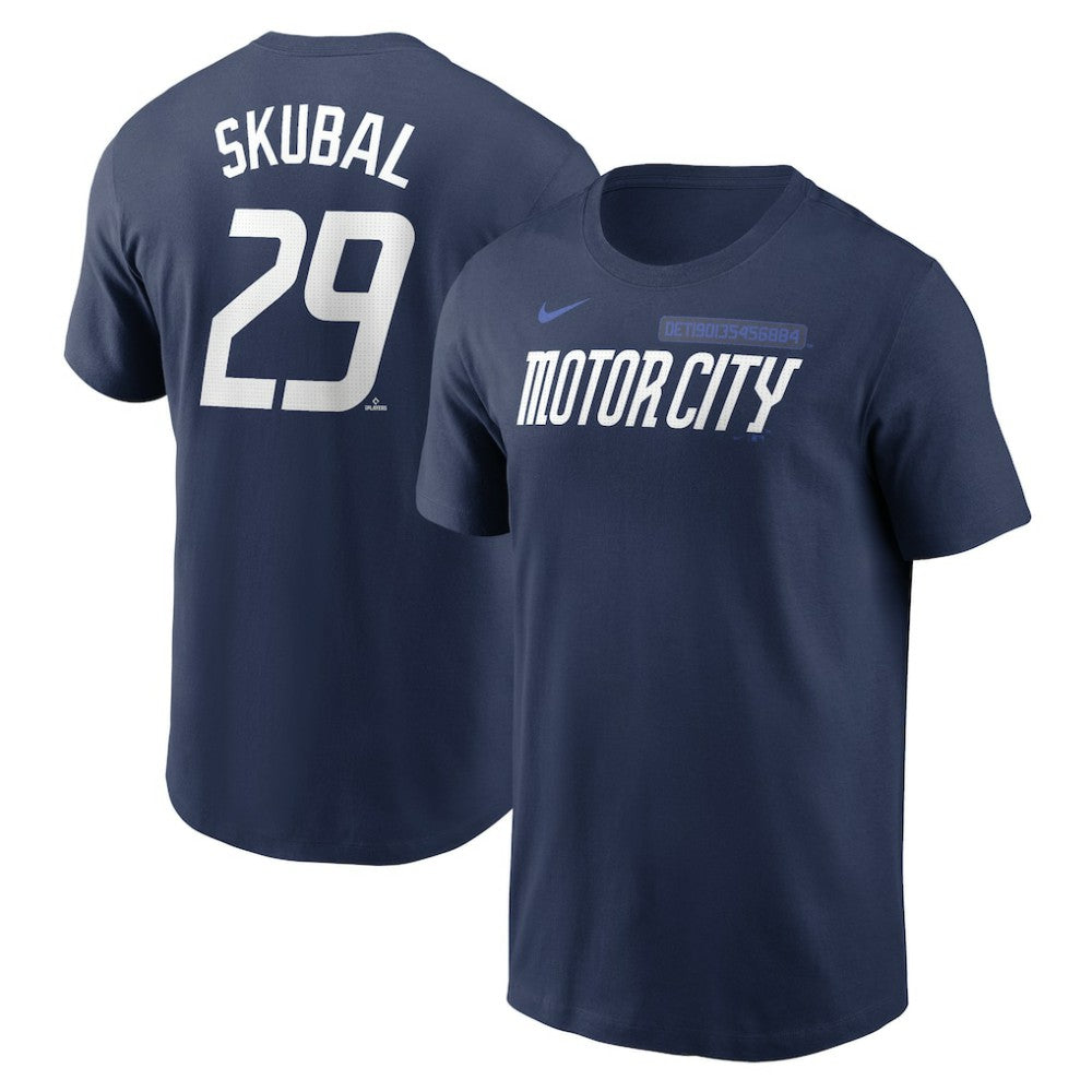 Navy Tarik Skubal Detroit Tigers Nike 2024 City Connect Fuse Name & Number T-Shirt