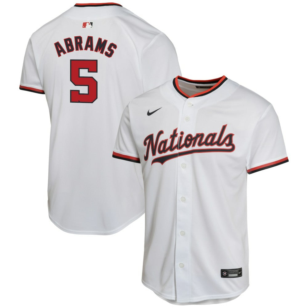 White CJ Abrams Washington Nationals Nike Youth Home Game Player Jersey