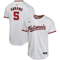 White CJ Abrams Washington Nationals Nike Youth Home Game Player Jersey
