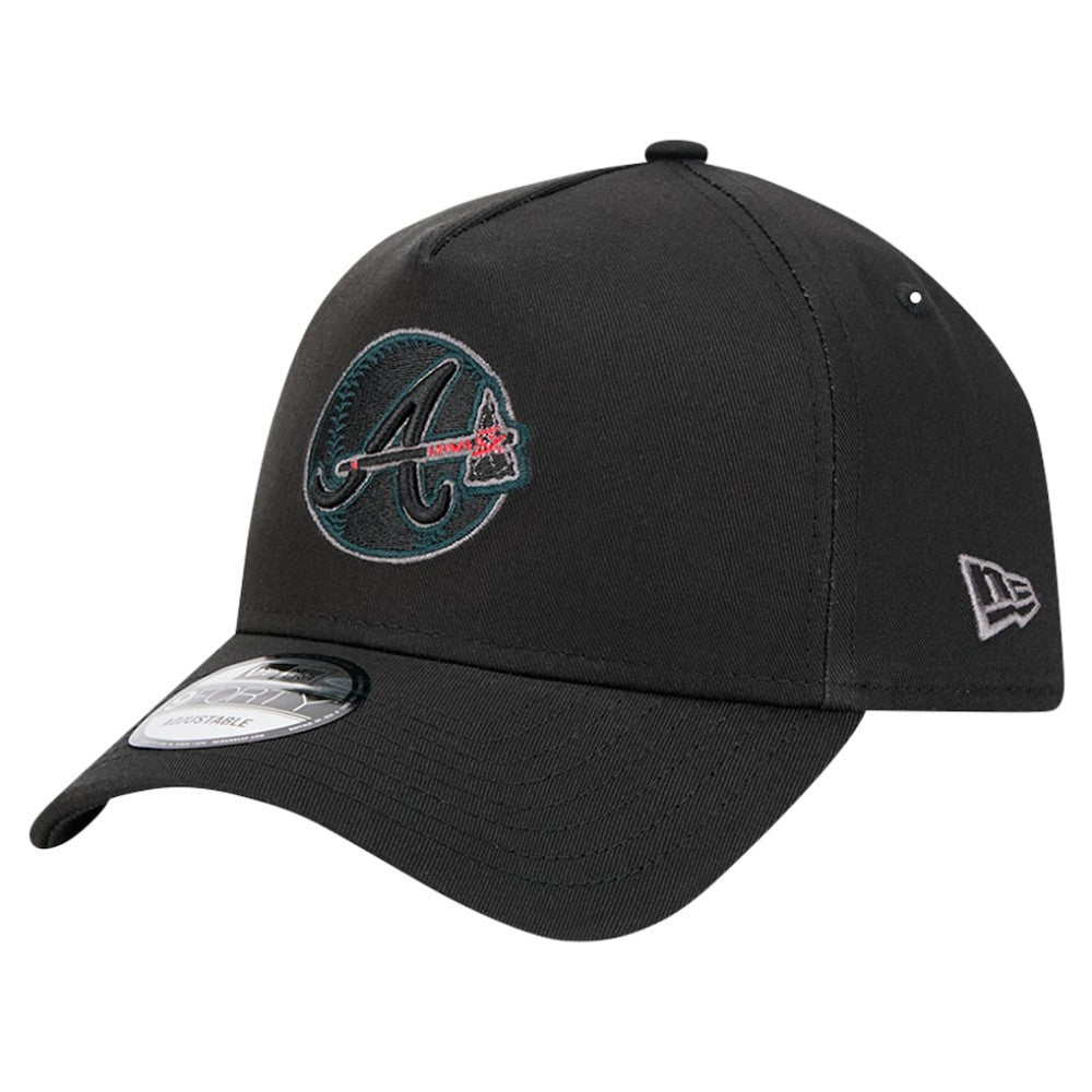 Black Atlanta Braves New Era Tonal Pop 9FORTY A-Frame Adjustable Hat
