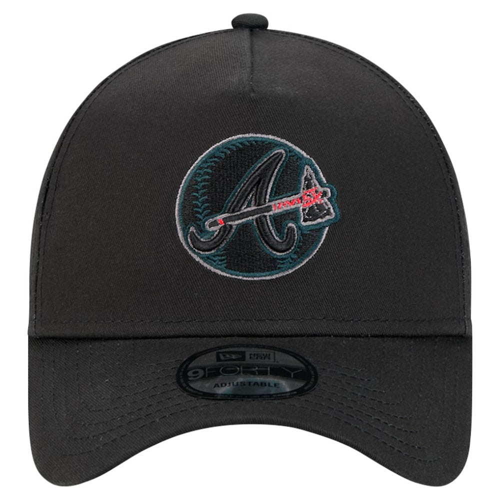 Black Atlanta Braves New Era Tonal Pop 9FORTY A-Frame Adjustable Hat