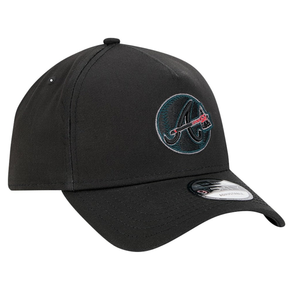 Black Atlanta Braves New Era Tonal Pop 9FORTY A-Frame Adjustable Hat