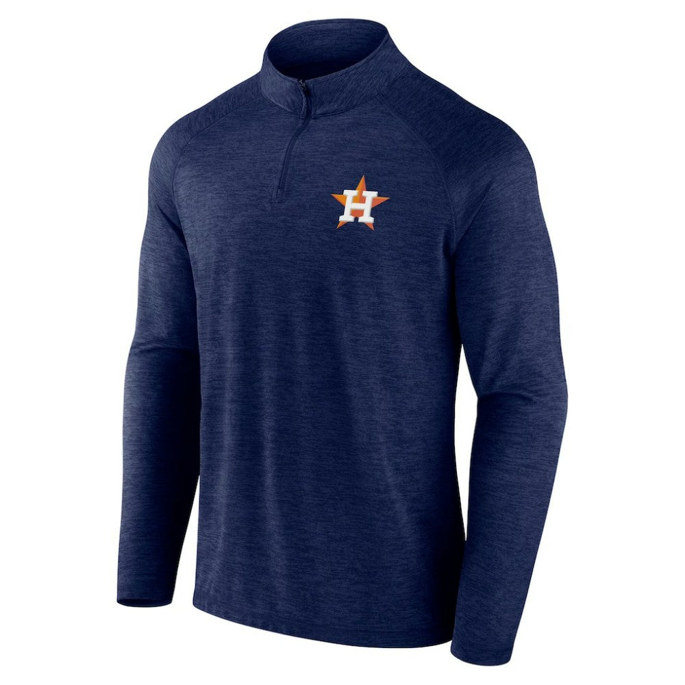 Navy Houston Astros Fanatics Head-to-Head Raglan Quarter-Zip Jacket