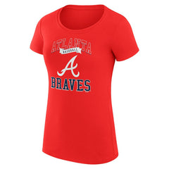 Red Atlanta Braves G-III 4Her by Carl Banks Women's Super-Slim Fit Lightweight Team Logo Graphic T-Shirt