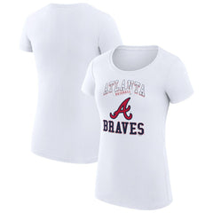 White Atlanta Braves G-III 4Her by Carl Banks Women's Super-Slim Fit Lightweight Team Logo Graphic T-Shirt