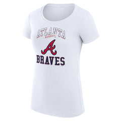 White Atlanta Braves G-III 4Her by Carl Banks Women's Super-Slim Fit Lightweight Team Logo Graphic T-Shirt