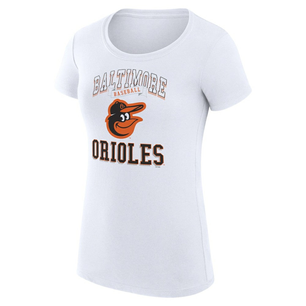White Baltimore Orioles G-III 4Her by Carl Banks Women's Super-Slim Fit Lightweight Team Logo Graphic T-Shirt