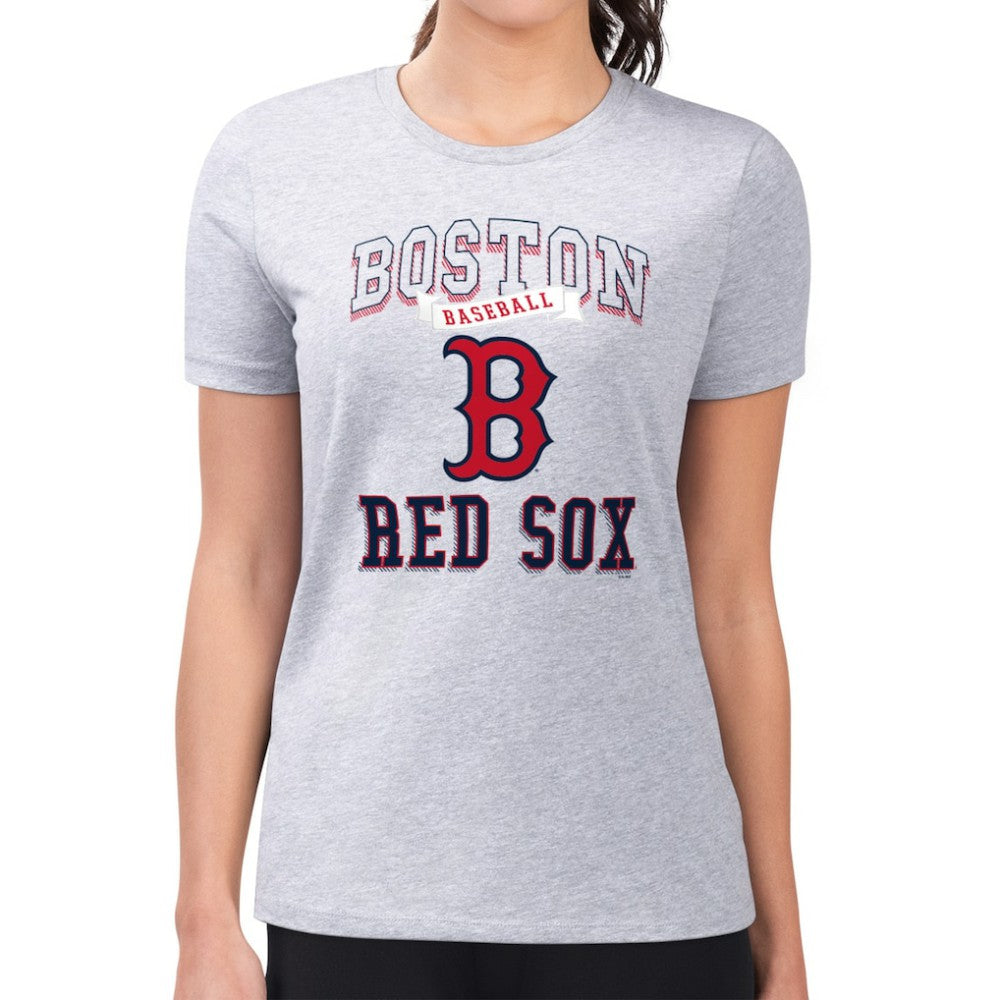 Heather Gray Boston Red Sox G-III 4Her by Carl Banks Women's Super-Slim Fit Lightweight Team Logo Graphic T-Shirt