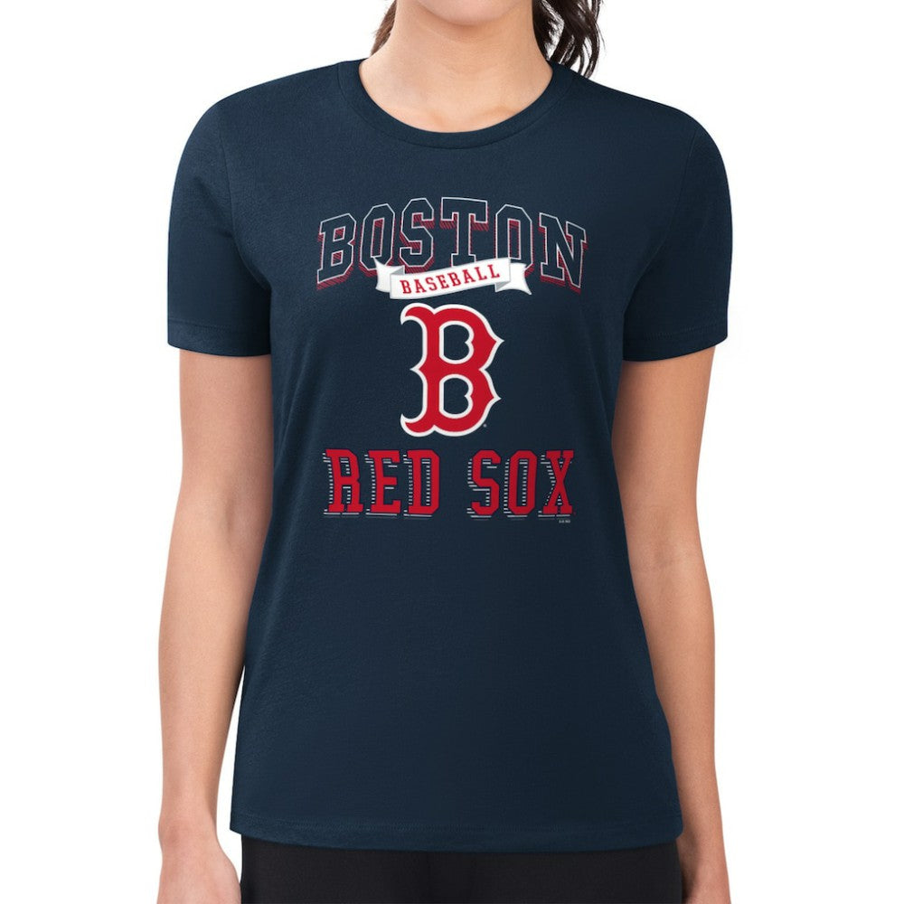 Navy Boston Red Sox G-III 4Her by Carl Banks Women's Super-Slim Fit Lightweight Team Logo Graphic T-Shirt